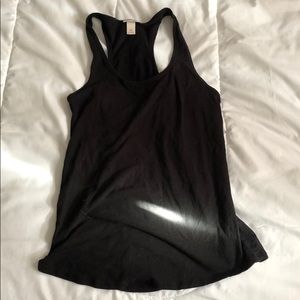 Plain black athletic tank top